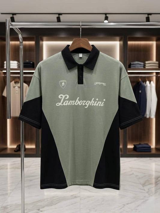 Lamborghini Contrast Panel Polo Shirt