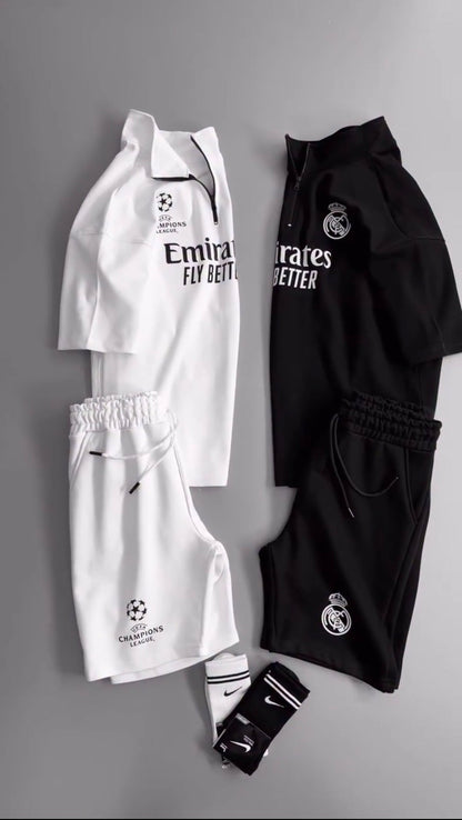Real Madrid Black Training Kit – Shirt&Shorts Champions League Edition