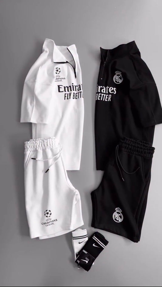 Real Madrid Black Training Kit – Shirt&Shorts Champions League Edition