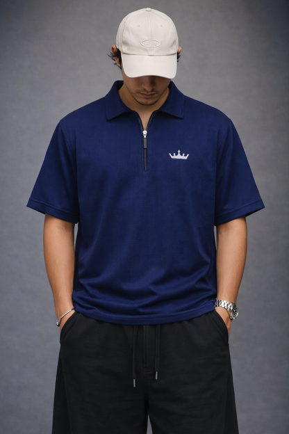 Premium Waffle Knit Zipper Shirt