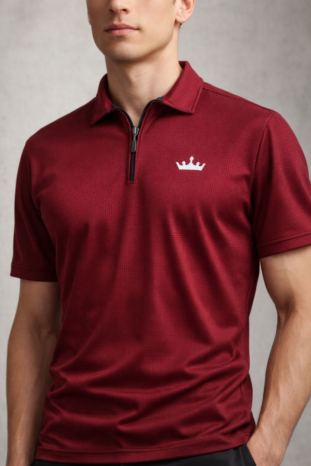 Premium Waffle Knit Zipper Shirt