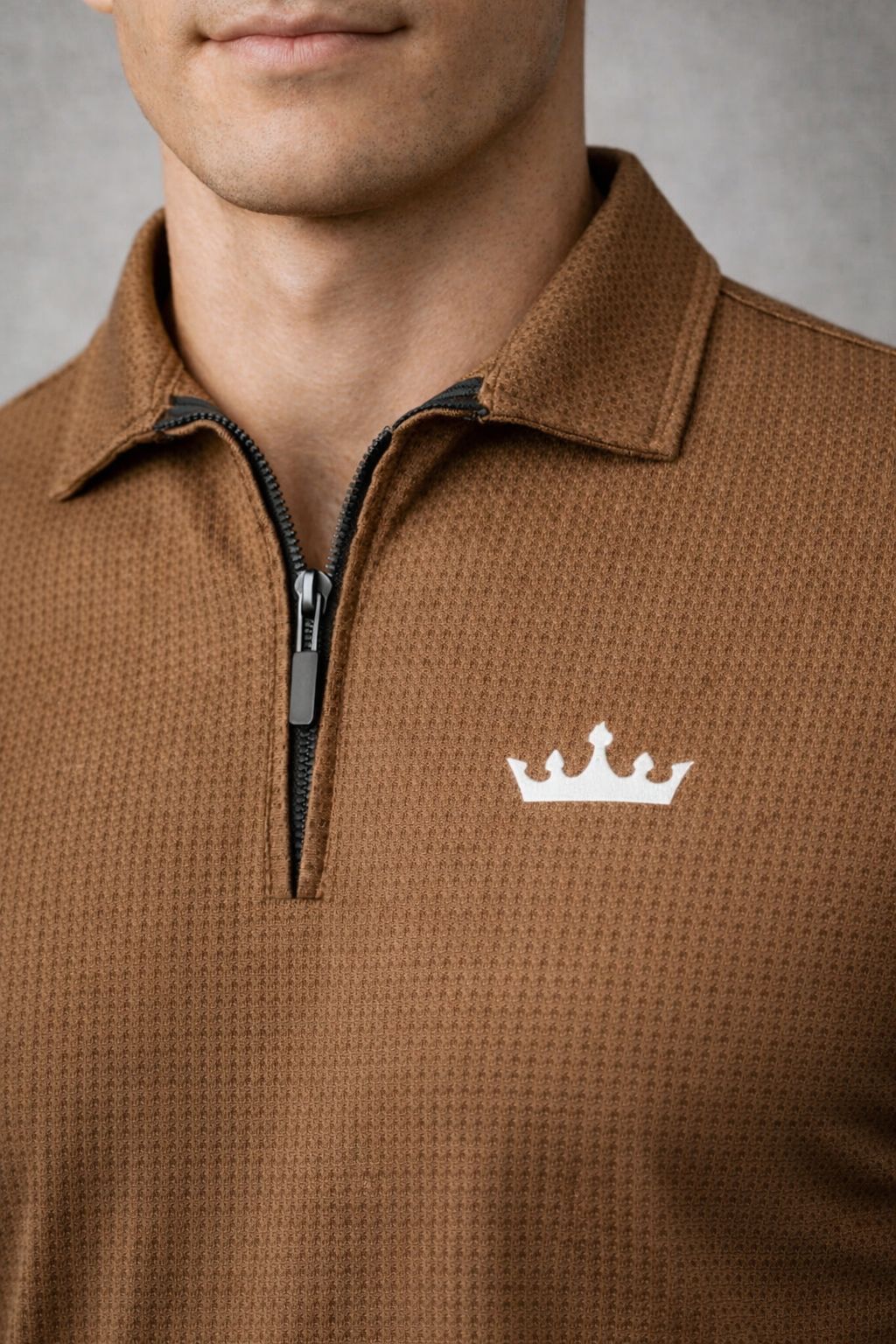 Premium Waffle Knit Zipper Shirt