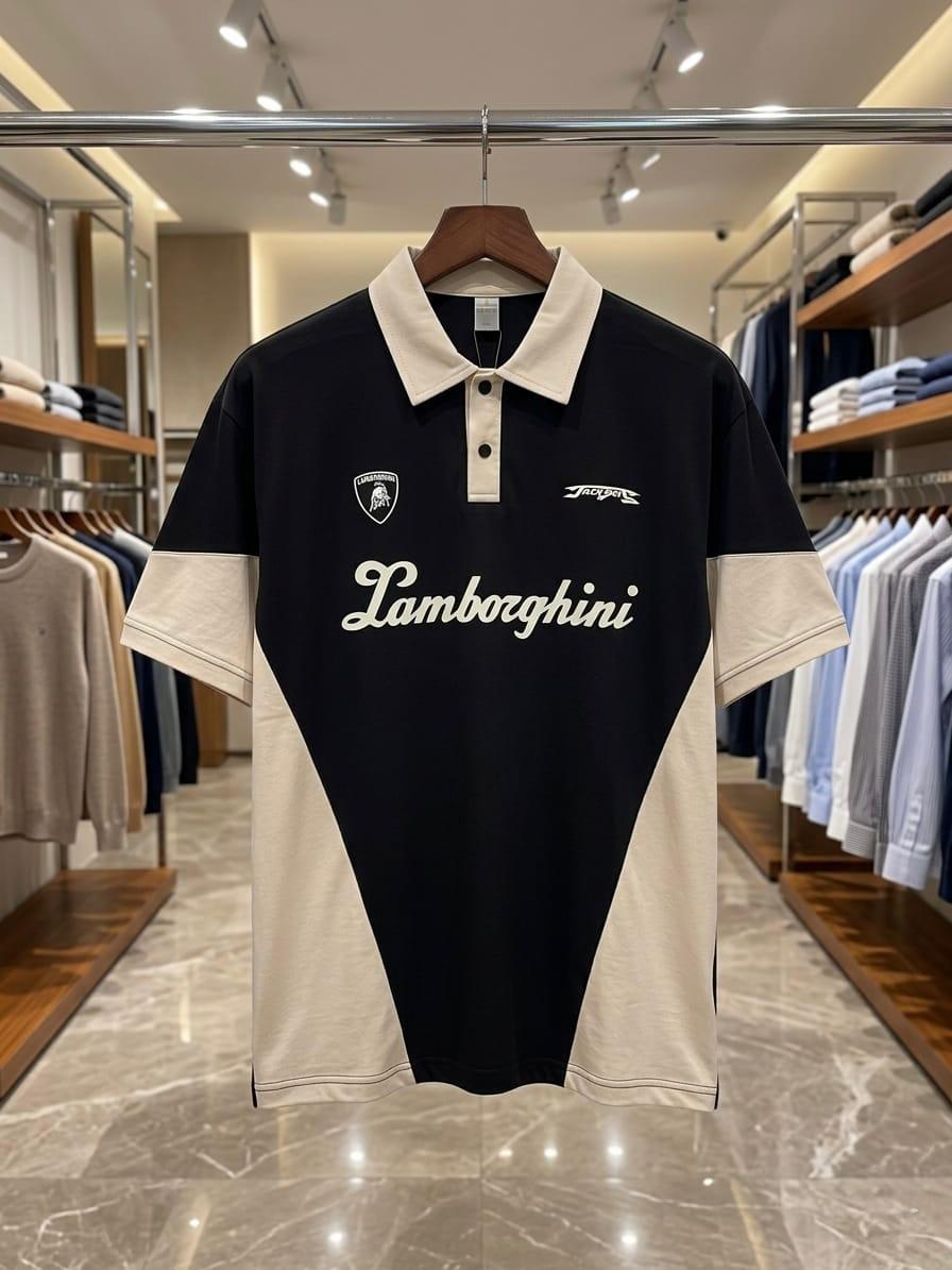 Lamborghini Contrast Panel Polo Shirt