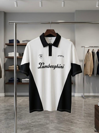 Lamborghini Contrast Panel Polo Shirt