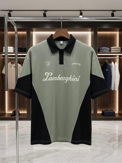 Lamborghini Contrast Panel Polo Shirt