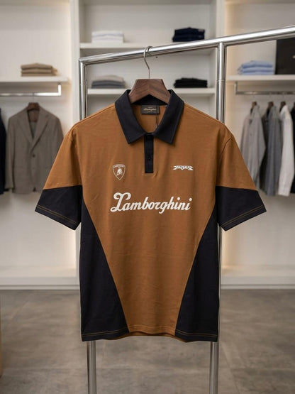 Lamborghini Contrast Panel Polo Shirt